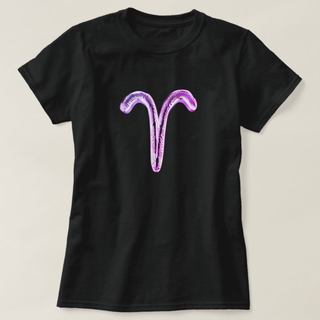 Camiseta Aries Purple Pink - Símbolo Horoscópio Zodiac - As (Frente do Design)