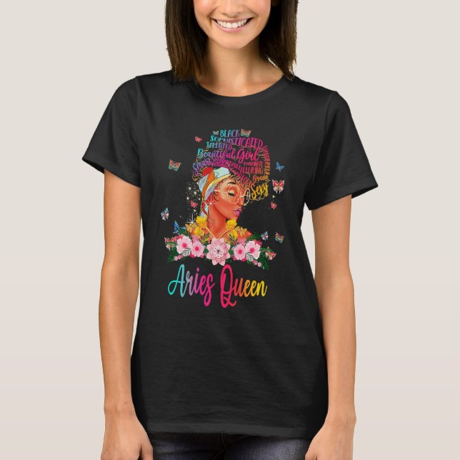 Camiseta Aries Queen Black Women Persistent Sophisticated B (Frente)