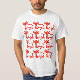 Camiseta Aries Red Outline Ram T‑Shirt – Bold Aries Energy