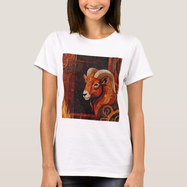 Camiseta Aries Sinal Zodiac com Design dinâmico (Frente)