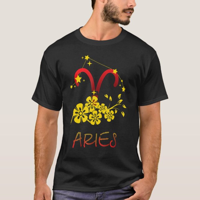 Camiseta Aries Symbol Birthday Zodiac Pendant Charm April (Frente)