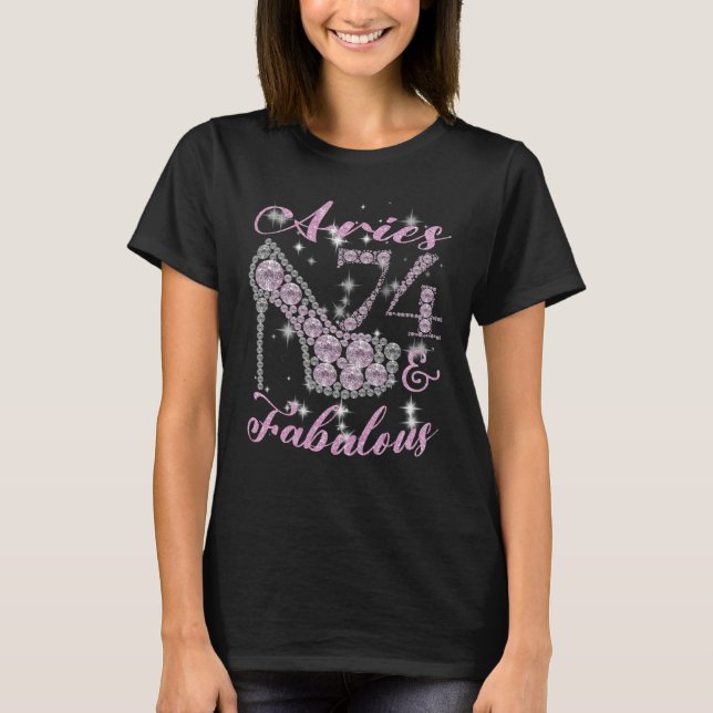 Camiseta Aries Women 74 e Fabulosamente Sparkly High Heels  (Frente)