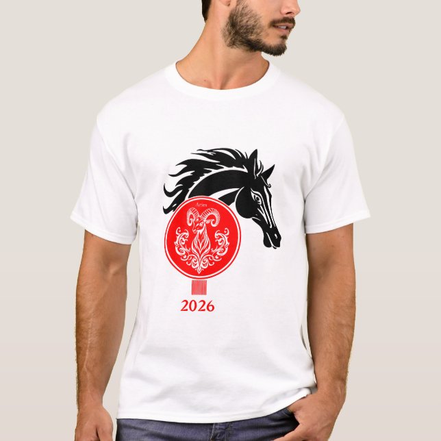 Camiseta Aries x ano do cavalo 2026 (Frente)