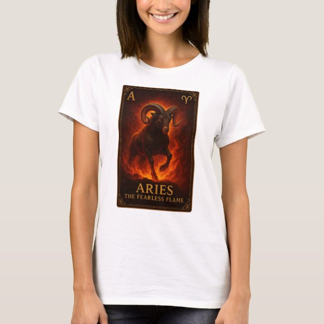 Camiseta Aries Zodiac Art – Fiery Ram of Passion (Frente)