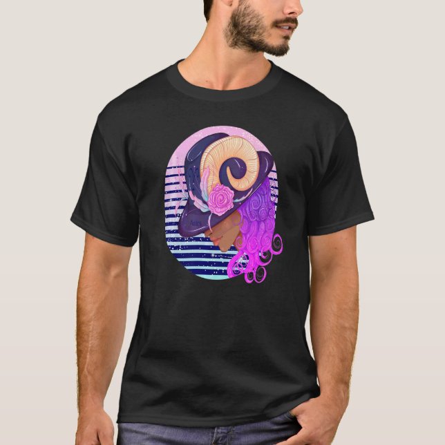 Camiseta Aries Zodiac Horoscope Ram Socket Gripe (Frente)