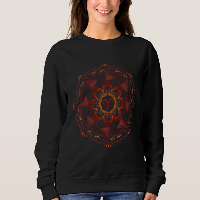 Camiseta Aries Zodiac Mandala (Frente)