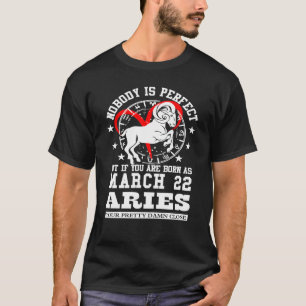 Camiseta Aries Zodiac Março 22 Mulheres Homens Festa de ani