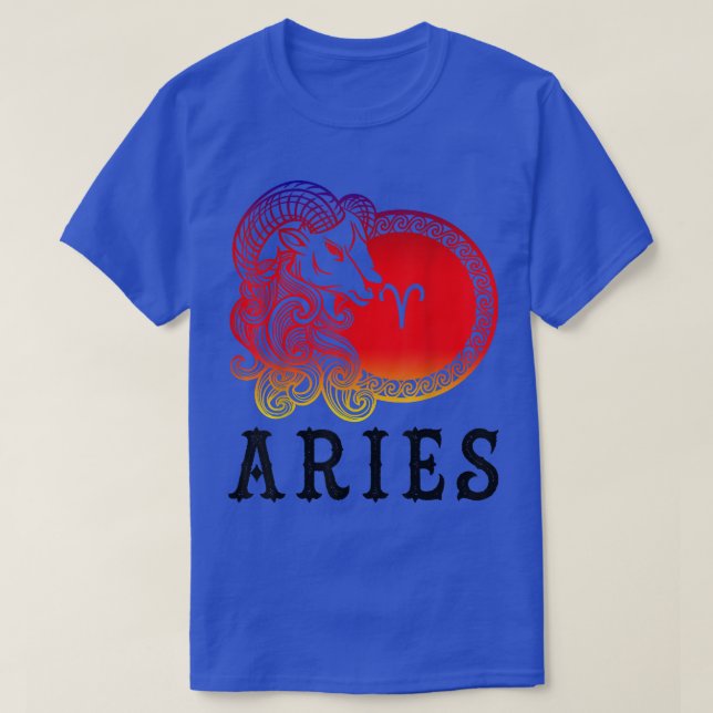 Camiseta Aries Zodiac Sign, Aries Ram zodiac sign  (Frente do Design)