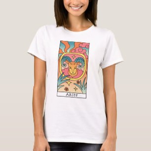 Camiseta Aries Zodiac Sinal Abstrato Art Vintage