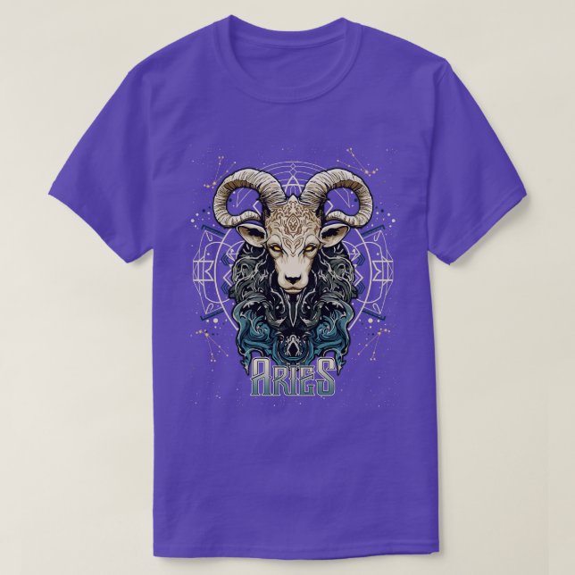 Camiseta Aries Zodiac - Sinal de aniversário Horoscópio (Frente do Design)