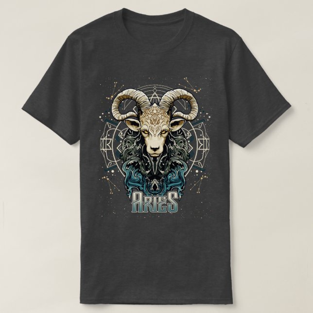 Camiseta Aries Zodiac - Sinal de aniversário Horoscópio (Frente do Design)
