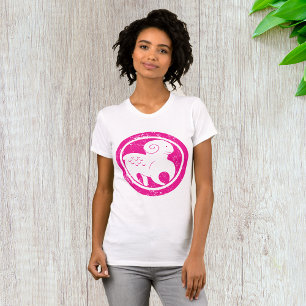 Camiseta Aries Zodíaco Símbolo Grunge Astrologia Ram Rosa