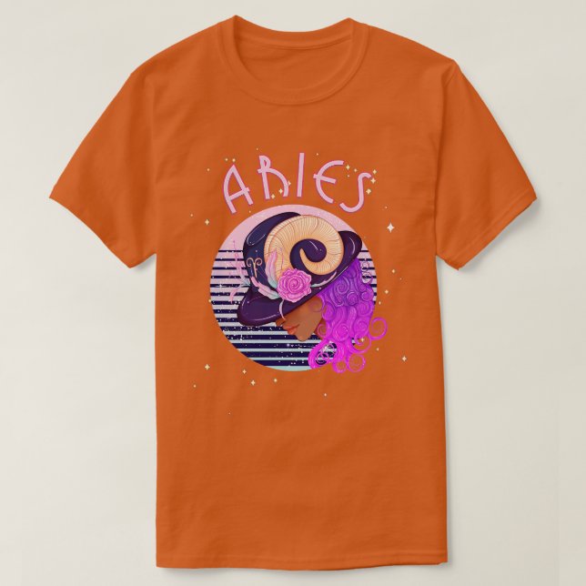 Camiseta Aries Zodiodócópio Sinal de Aniversário Tarot Astr (Frente do Design)