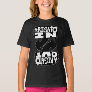 Camiseta Arigato In, Arigato Out (preto e branco)