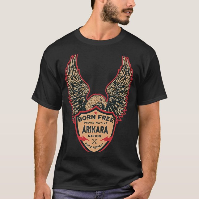 Camiseta Arikara Native Indian Nascer Freedom Eagle (Frente)