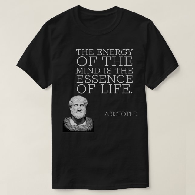 Camiseta aristólo cita a energia da mente é a ess (Frente do Design)