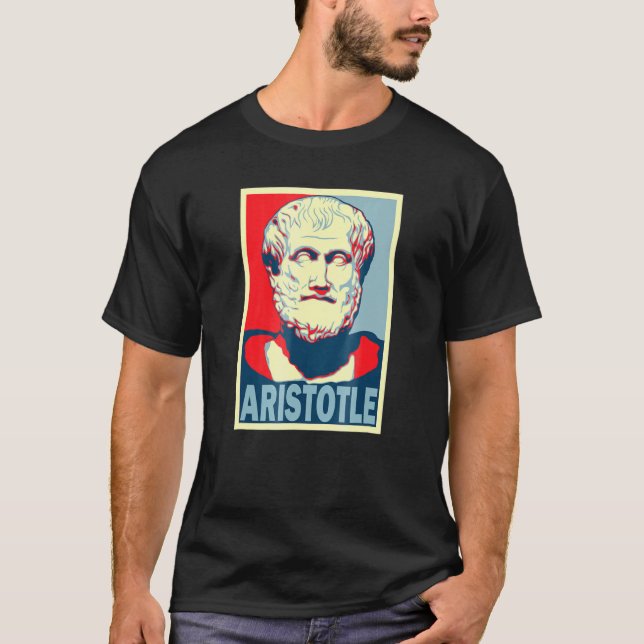 Camiseta Aristóteles Estilo Poster grego antigo Pop (Frente)