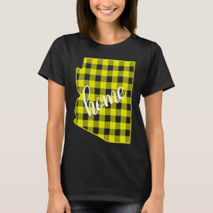 Camiseta Arizona Búfalo Xadrez Estado Nativo País Amarelo X