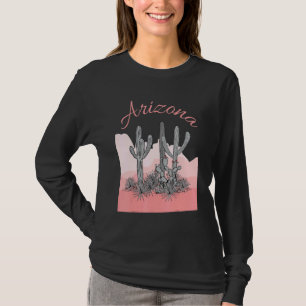 Camiseta Arizona Cactus Desert Scense Coral Rosa