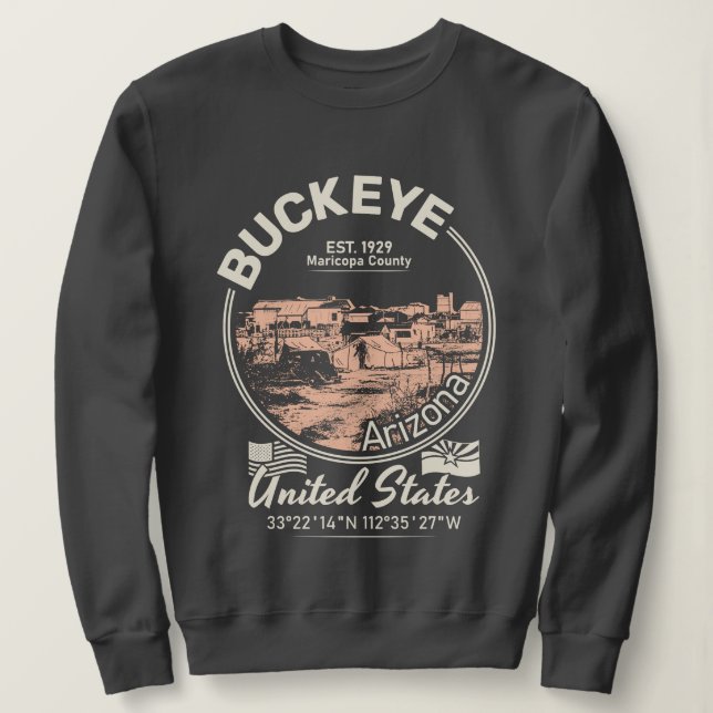 Camiseta Arizona DA CIDADE DE BUCKEYE (Frente do Design)