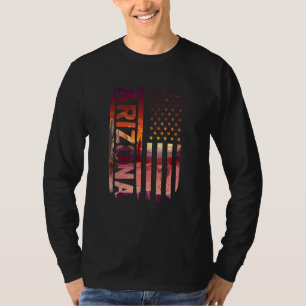 Camiseta Arizona de Bandeira Americana Cactus 4 De Julho Te