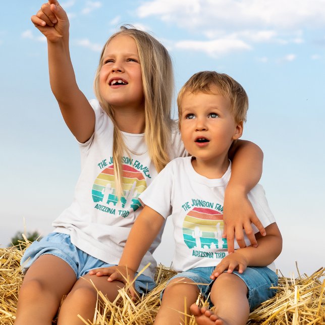 Camiseta Arizona Desert Cactus Sunset Custom Trip Kids (Criador carregado)