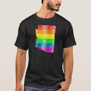 Camiseta Arizona do Gay do Orgulho do Arco-Íris Mapa do Sin