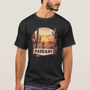 Camiseta Arizona do Parque Nacional Saguaro, Retro Cactus e