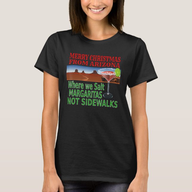 Camiseta Arizona Engraçada Férias no Deserto Cactus de Nata (Frente)