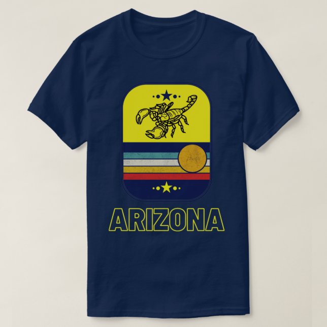 Camiseta Arizona Escorpião-Sol Calor e Escorpiões (Frente do Design)