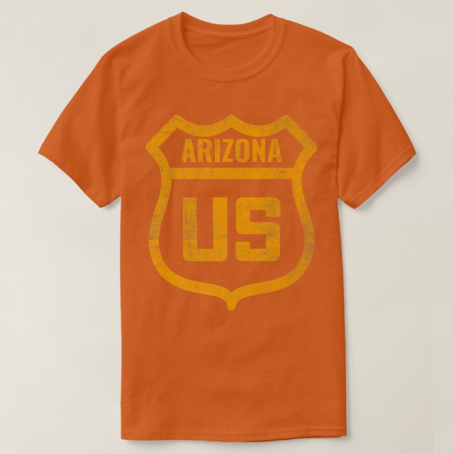 Camiseta Arizona - Estrada dos EUA com enxerto de pele em p (Frente do Design)