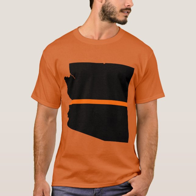 Camiseta Arizona fina linha laranja (Frente)