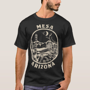 Camiseta Arizona Mesa Linocut - Ilustração do Deserto em De