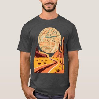 Camiseta Arizona Paisagem Palavra Arte Superdimensionada