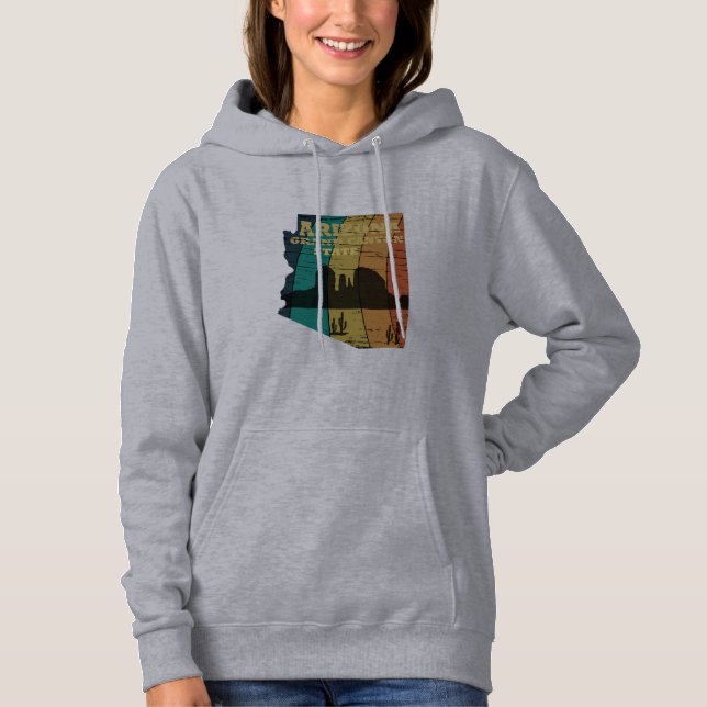 Camiseta Arizona Sedona mapa do Grand Canyon — retro paisag (Frente)