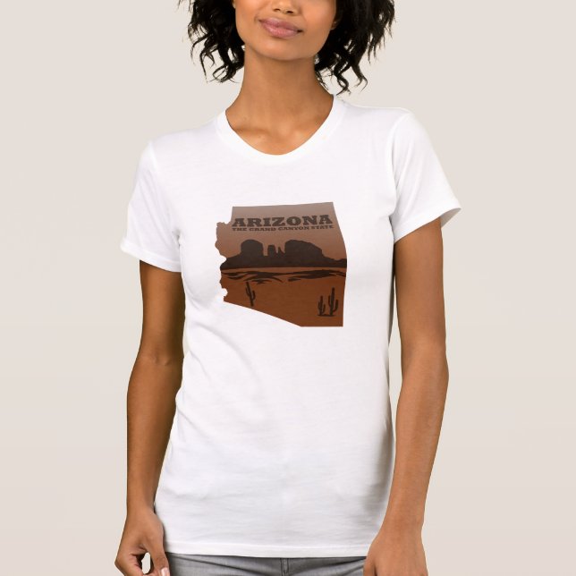 Camiseta Arizona Sedona — paisagem az map vintage (Frente)