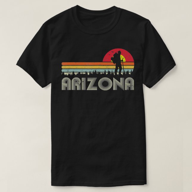 Camiseta Arizona Teto Retro Montagens Vintage Caminhando Na (Frente do Design)