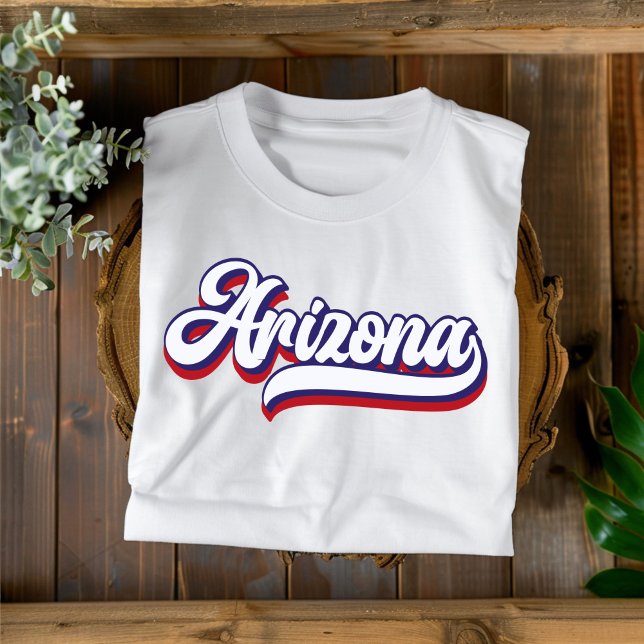 Camiseta Arizona Vermelho Branco e Azul com Tipogr (Criador carregado)