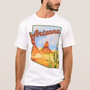 CAMISETA ARIZONA VINTAGE DESERTO CACTO VIAGEM MONTANHAS SAG