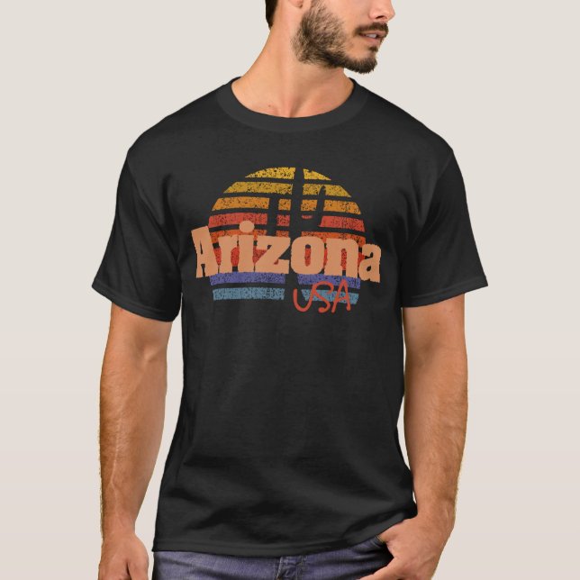 Camiseta Arizona Vintage, faixas em relevo (Frente)