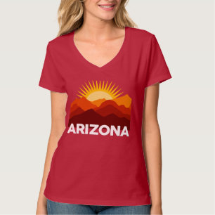 Camiseta Arizona Vintage Retro Sunset Silhuette Mountain