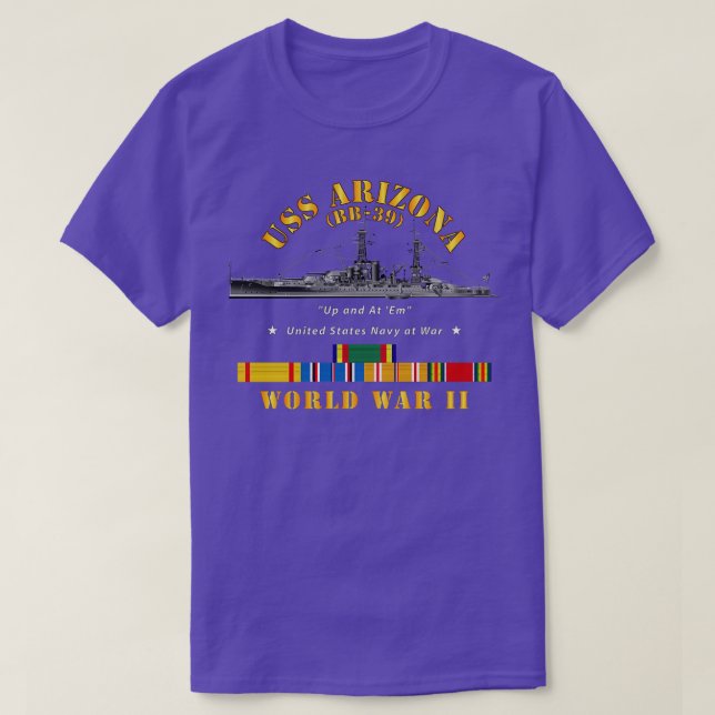 Camiseta Arizona WWII com Fitas de VPC (Frente do Design)