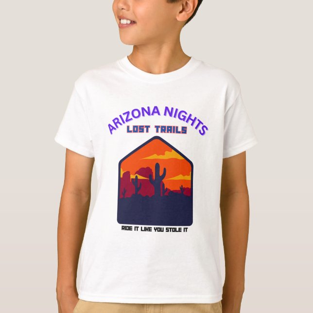 Camiseta ARIZONAS NOITES PERDIDAS TRAILS Typografia Design (Frente)