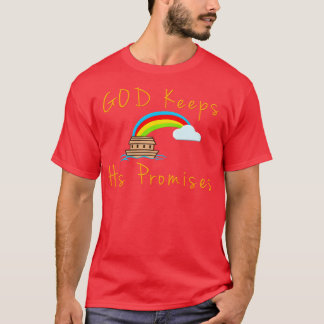 Camiseta Ark e Arco-Íris Deus mantém suas promessas Noah Re