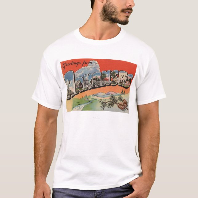 Camiseta Arkansas (cena) da paisagem - grande letra (Frente)