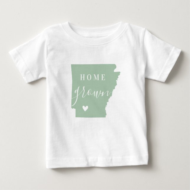 Camiseta Arkansas Home Grown | Mapa de Estado de Cores Edit (Frente)