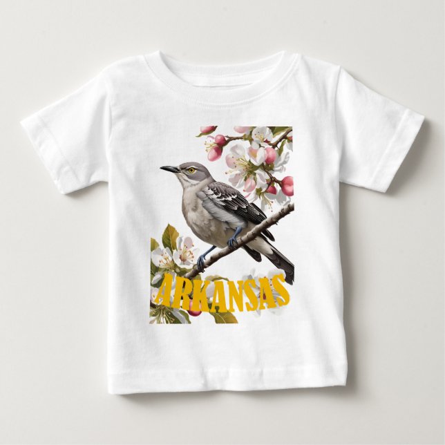 Camiseta Arkansas Northern Mockingbird Surrounded by Apple  (Frente)
