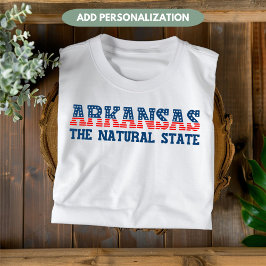 Camiseta Arkansas Patriótico O Estado Natural Personalizado