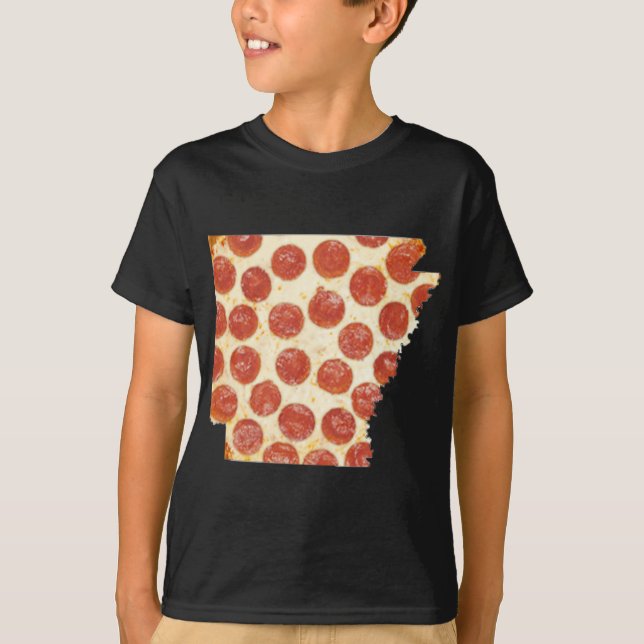 CAMISETA ARKANSAS PIZZA PEPPERONI PIZZA ESTADO (Frente)