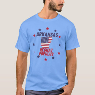 Camiseta Arkansas Regnat Populus State Motto Flag Map Desig
